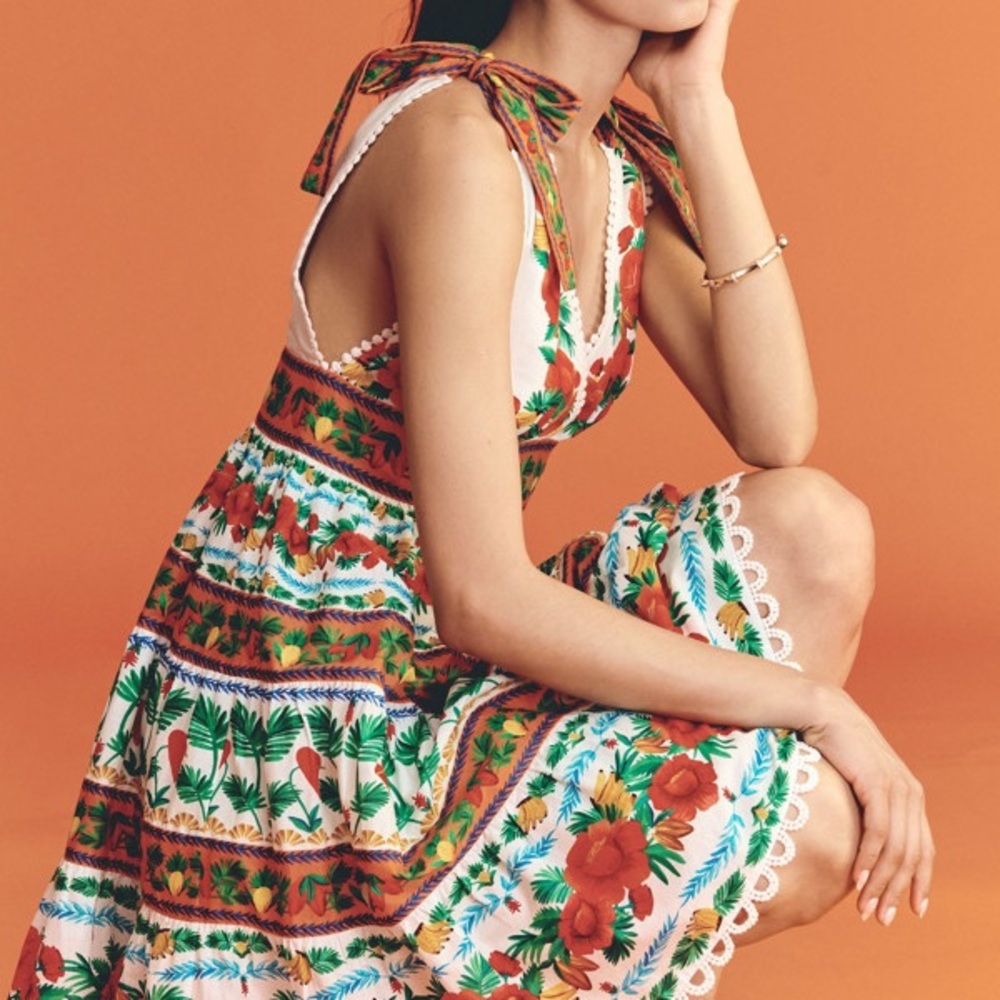 Floral Tie-Shoulder Sundress Farm Rio